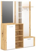 Panou pentru hol KEVIN cu oglindă, maro/alb