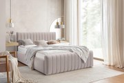 Pat Nicole 160x200 cu spațiu de depozitare - Material textil bej Maya 01