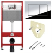 Set rezervor incastrat TECEbase cu sistem de fixare si clapeta TECEnow crom lucios