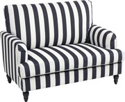 HOMCOM Fotoliu de Living cu Șezut Larg și Cotiere Lungi, Fotoliu din Catifea cu Dungi și Umplutură Groasă, 115x82x82 cm, Negru și Alb | Aosom Romania