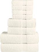 vidaXL Set de prosoape premium SOLUND, 8 piese, crem, 600 g/m²