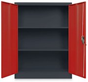 Dulap metalic universal mediu, 90 x 40 x 120 cm, încuietoare cu cilindru, roșu - ral 3000