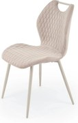 Scaun K569, bej/casmir, stofa catifelata/metal, 47x54x84 cm