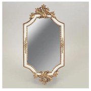 Oglindă de perete 41x21 cm alb/auriu