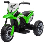 HOMCOM Motocicletă Electrică pentru Copii 6V Honda CRF450RL Licențiată Verde 3 Roți 18-36 Luni | Aosom Romania