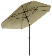 Outsunny Umbrelă de soare de 2,3 m fără bază, umbrelă de terasă reglabilă cu manivelă, poliester, aluminiu, fibră de sticlă, bej | Aosom Romania