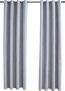 vidaXL Draperii opace cu inele metalice, 2 buc., gri, 140 x 225 cm