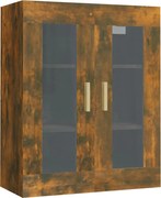 vidaXL Dulap de perete suspendat, stejar fumuriu, 69,5x34x90 cm