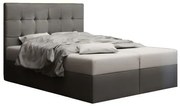 Pat matrimonial Boxspring 140 cm Duel 2 (gri) ( cu saltea și sp. depozitare). 1046450