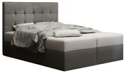 Pat matrimonial Boxspring 140 cm Duel 2 (gri) ( cu saltea și sp. depozitare). 1046450