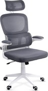 Scaun ergonomic OFF 432 gri, suport lombar și brațe rabatabile