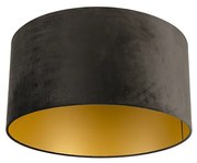 Abajur din catifea neagră 50/50/25 cu interior auriu