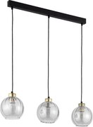 Lustră LED pe cablu DEVI 3xE27/15W/230V negru/fumuriu