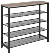 Pantofar TAYLOR TRUFFLE cu cadru negru 100x92,5 cm, 4 rafturi