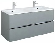 Set dulap suspendat si lavoar compozit Oristo Silver mdf gri 120 cm