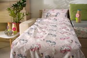 Set 5 piese Lenjerie Unicorn saltele 160x80 compatibile cu pat 2-12 ani + Pilota + Perna - ASC2014