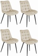 Set 4 Scaune Bucatarie/Dining Joy Bej  Catifea