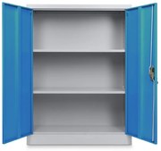 Dulap metalic universal mediu, 90 x 40 x 120 cm, încuietoare cu cilindru, albastru - ral 5012