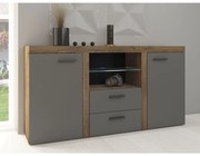 Comodă combinată Rokara (stejar lefkas + grafit) (iluminat LED). 1053865