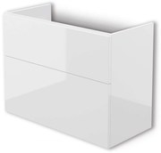 Dulap baie suspendat 80x60x38.5cm pentru lavoar, alb lucios, MDF, Deante Prizma Alb lucios, 800x600x385 mm