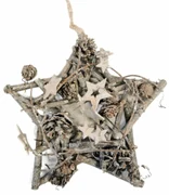 Stea de Crăciun din lemn Whitewood, 24 cm