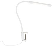 Lampă de birou cu clip alb cu LED și dimmer tactil - Lionard