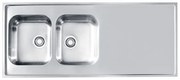 Chiuveta bucatarie inox satin cu doua cuve si picurator Alveus Classic Pro 110