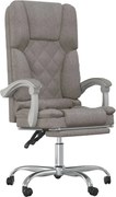 vidaXL Fotoliu de birou rabatabil cu masaj, gri taupe, textil