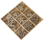 Ornamente de Crăciun 36 buc. din lemn ø 3,5 cm Natur – Dakls