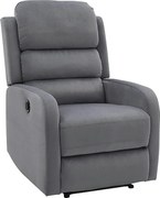Fotoliu recliner PEGAZ M, gri/negru, stofa catifelata/metal, 64x88/160