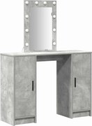 vidaXL Masă de Machiaj Gri deschis 102 x 33 x 135 cm Lemn compozit