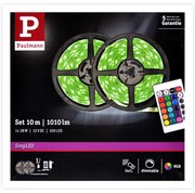 Bandă dimabilă LED RGB/28W Paulmann 78980 SIMPLED 10m 230V + telecomandă