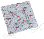 Pernă de scaun Bellatex DITA matlasată Floral gri, 40 x 40 cm