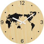 vidaXL Ceas de perete galben și negru, Ø30 cm, lemn prelucrat