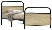 vidaXL Cadru de pat fără saltea 90x200 cm Lemn derivat stejar Sonoma