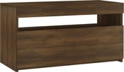 vidaXL Comodă TV cu lumini LED, stejar maro, 75x35x40 cm