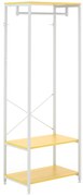 HOMCOM Suport 2 în 1 pentru Haine cu Depozitare Pantofi, Șină Suspendată și 2 Rafturi de Depozitare, 60x40x167.5 cm, Natural | Aosom Romania