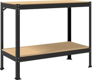 vidaXL Banc de lucru Negru 115 x 55 x 91 cm Lemn aranjat și metal