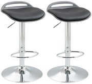 HOMCOM Set de 2 Scaune de Bar Reglabile și Pivotante cu Suport pentru Picioare Negru Argintiu 39x41x68-88cm | Aosom Romania