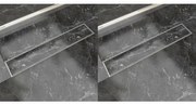 vidaXL Rigolă liniară de duș 2 buc., 630 x 140 mm, oțel inoxidabil