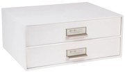 Organizator cu 2 sertare pentru documente Bigso Box of Sweden Birger, 33 x 22,5 cm, alb