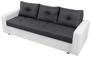 Canapea extensibila, Toledo, 226x90x86 cm, lada de depozitare, Alb/Antracit
