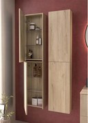 Dulap coloana mediu Gala Canaletto suspendat lemn bej mat 1 usa batanta 35 cm