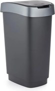 ROTHO Coş de gunoi SWING TWIST, negru şi argintiu 25 l