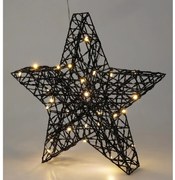 Stea de Crăciun Blackwire LED negru, 30 x 30 cm
