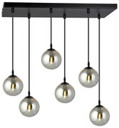 Lustră pe cablu COSMO 6xE14/10W/230V negru/gri