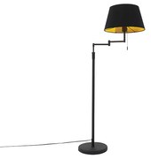Lampă de podea neagră cu abajur negru și braț reglabil - Ladas Deluxe