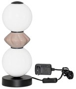 Veioza LED decorativa ceramica mocha, alb, PALLINA