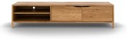 Comodă TV în culoare naturală din lemn de stejar 200x48 cm Twig – The Beds