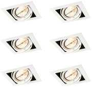 Set de 6 spoturi încastrate albe AR111 reglabile - Oneon